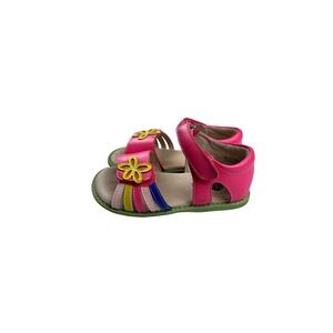 Matilda Jane Pink Leather Flower Sandals Size 11M‎ Toddler Girl